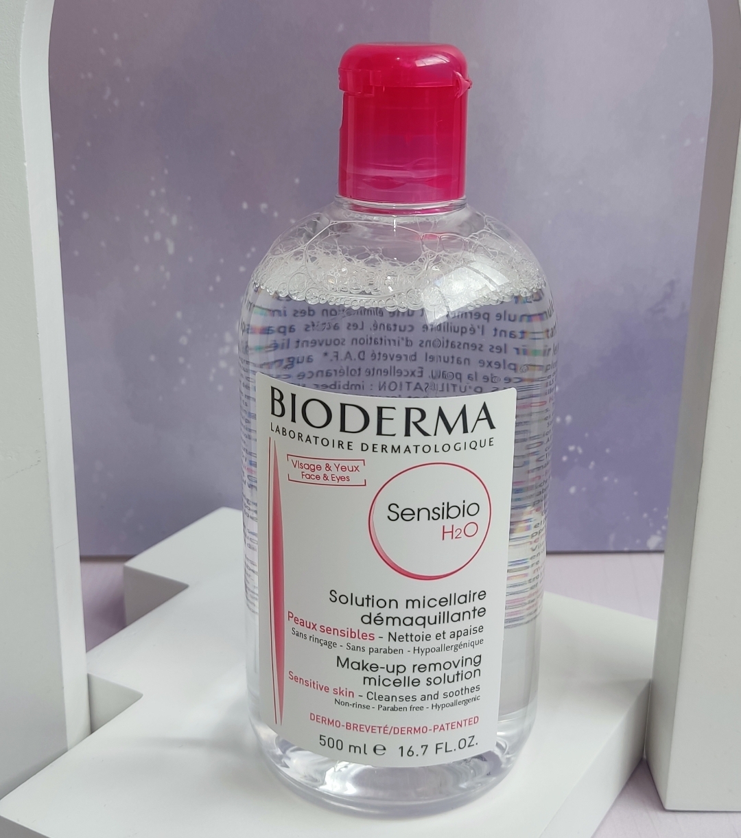 میسلار واتر بایودرما صورتی (پوست حساس) اصلی ۵۰۰ میل